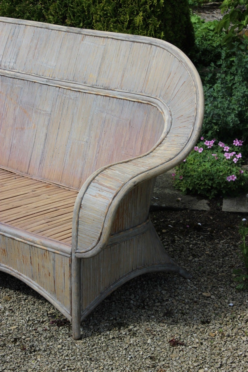 20th Century 1930s Style Large Bamboo Garden Bench