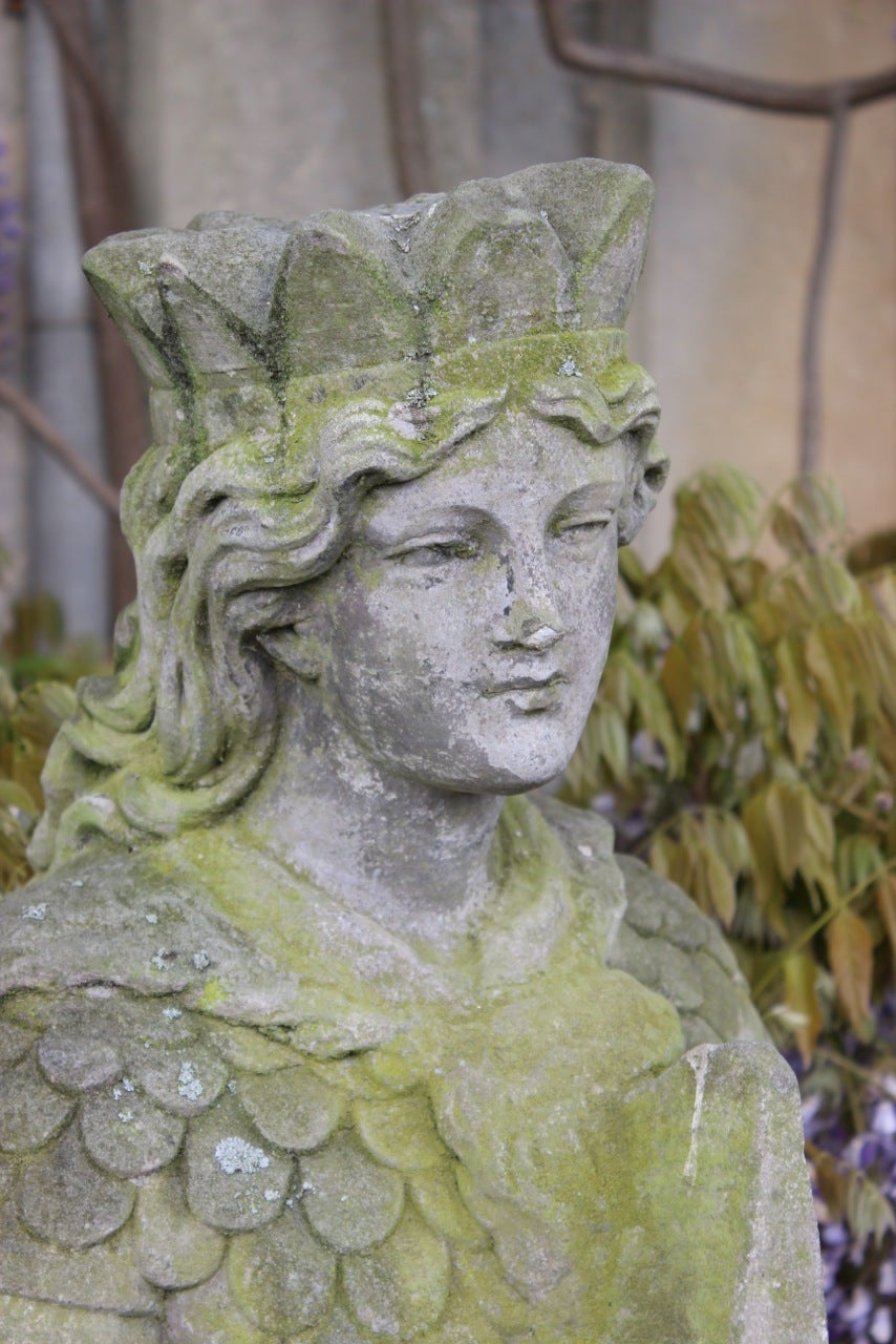 19th Century Carved Stone Garden Statue In Good Condition In Gloucestershire, GB