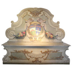 19th Century Painted Italian Hall Bench