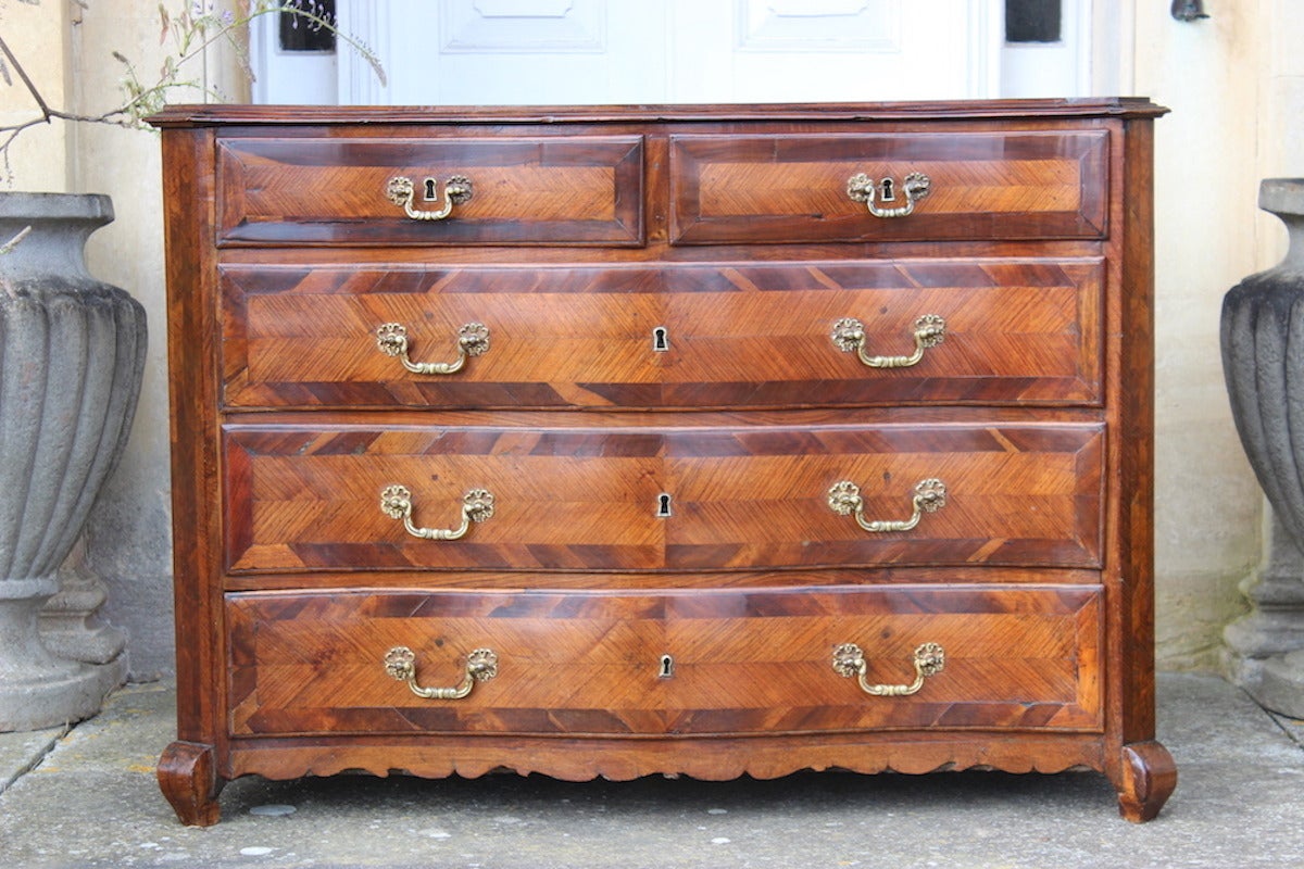 Spanish 18th Century Serpentine Walnut Commode