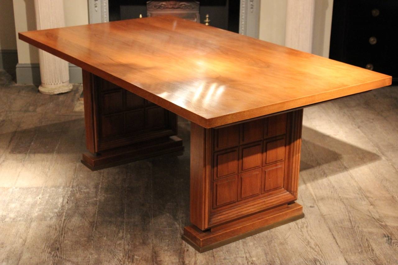 Stylish 1940s Walnut Dining Table or Desk