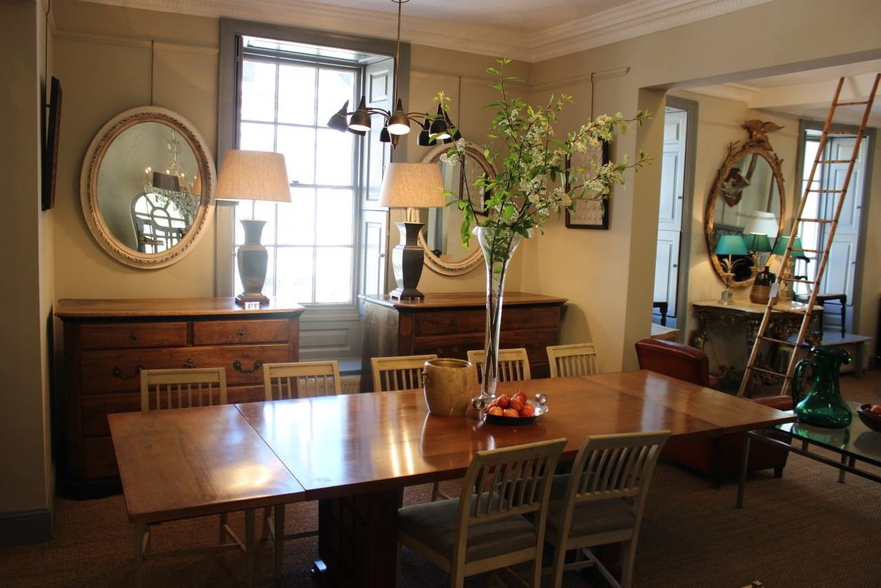 20th Century Stylish 1940s Walnut Dining Table or Desk For Sale