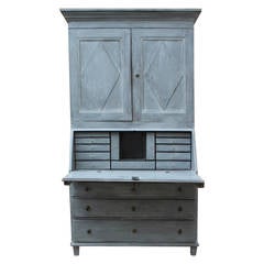 Antique 19th Century Painted Swedish Secretaire in the Gustavian Taste
