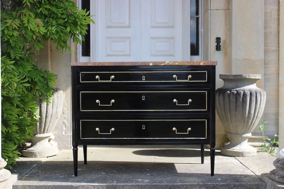 Early 19th Century French Ebonised Commode