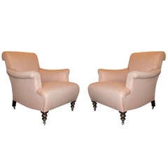 Very Comfortable pair of 19th Cent Howard Style Armchairs