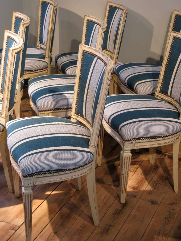 Set of 10 Antique French Dining Chairs in the Louis XVI taste at 1stdibs