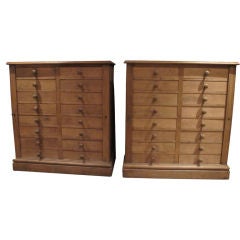 Pair of bleached Oak Wellington chests