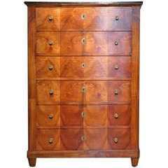 Early to Mid 19th Cent French Walnut Semainier