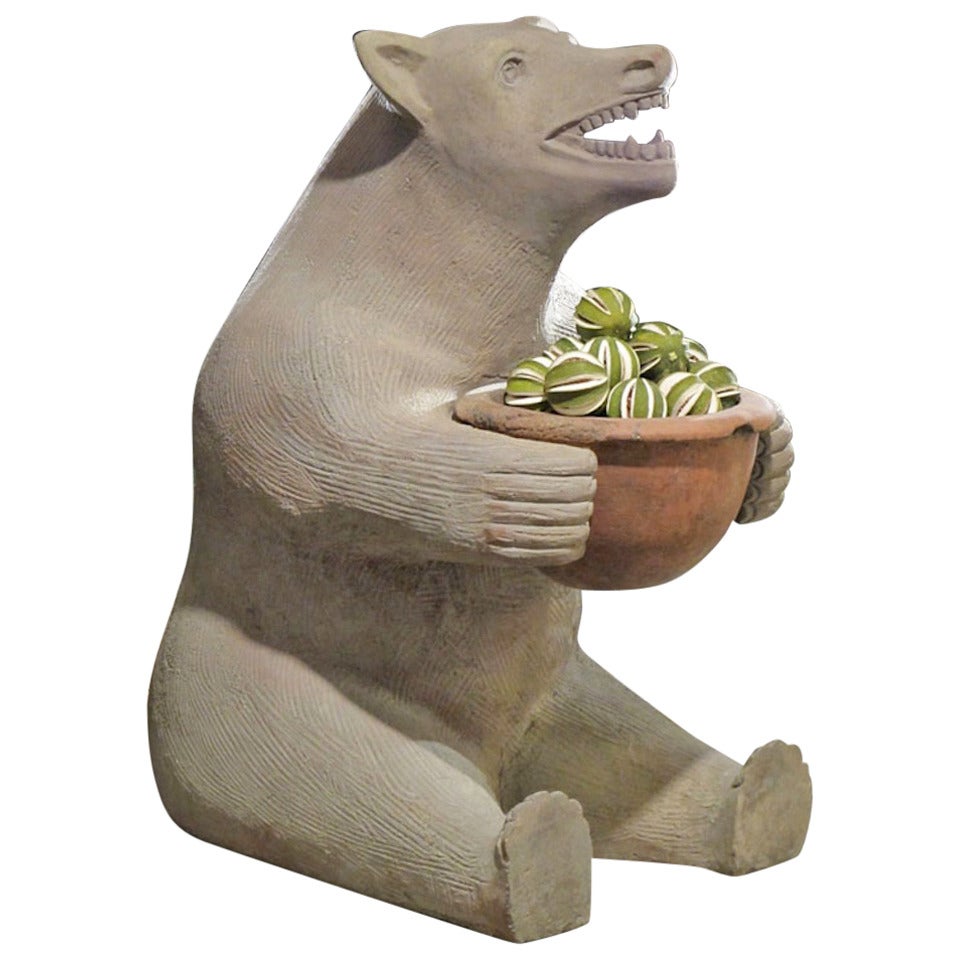 Great Pair of 1920s Terracotta Bear Planters