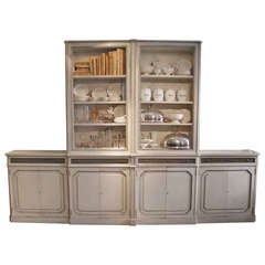 Outstanding 1930s French Painted Bookcase in the Louis XVI Taste