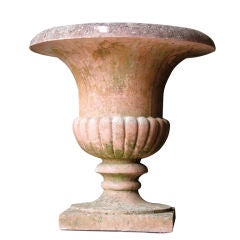 Large pair of terracotta urns