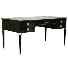 Antique Fine Quality 19th Century French Double Sided Ebonised Desk in Louis XVI Taste