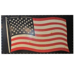 Retro Large enamelled American flag