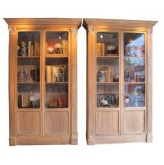 A pair of early 19th century bleached Walnut bookcases