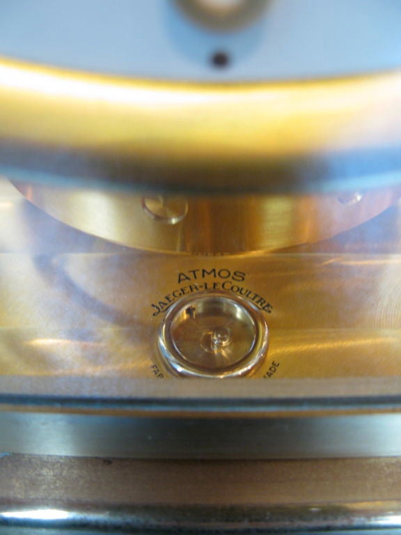 Mid-20th Century A rare Jaeger- LeCoultre gilded Atmos clock