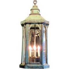 Impressive Mid 19th Cent English Bronze Lantern