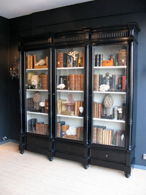 A 19th Century French Ebonised Bookcase In Good Condition In Gloucestershire, GB