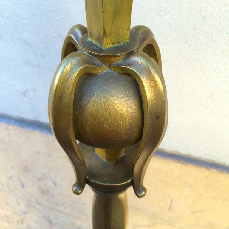 Standing Lamp in Solid Gold Bronze from the 1970s For Sale 1