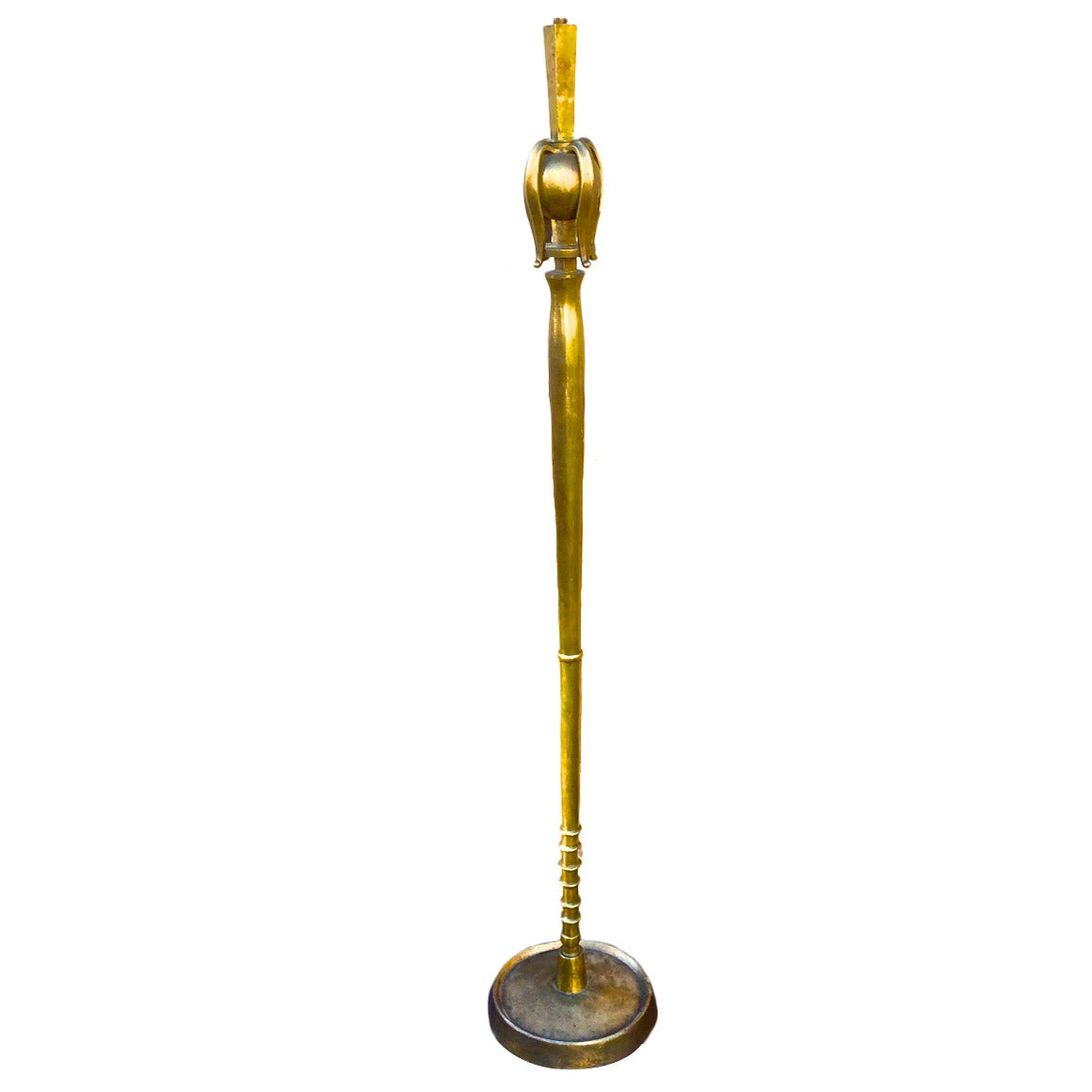 Standing Lamp in Solid Gold Bronze from the 1970s For Sale