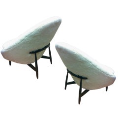 Theo Ruth for Artifort, 1950s Chairs, Newly Reupholstered in Wool Faux Fur