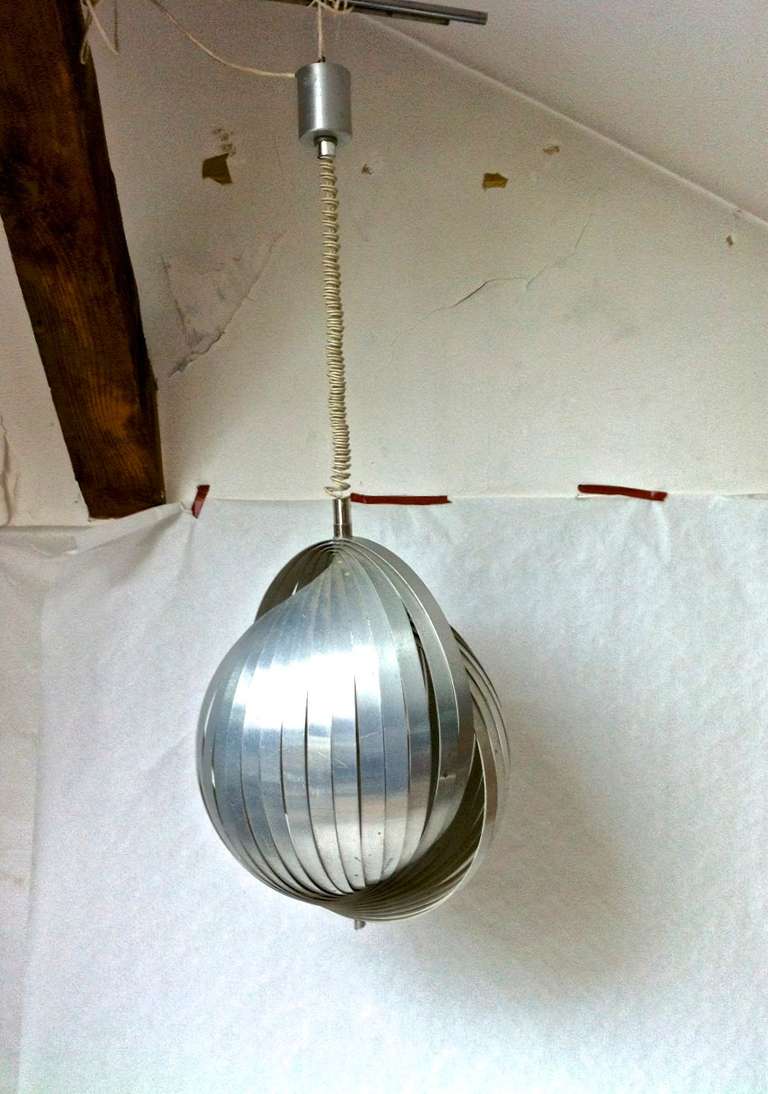 Aluminum Henri Mathieu Superb Design Large Shell like Pendant For Sale