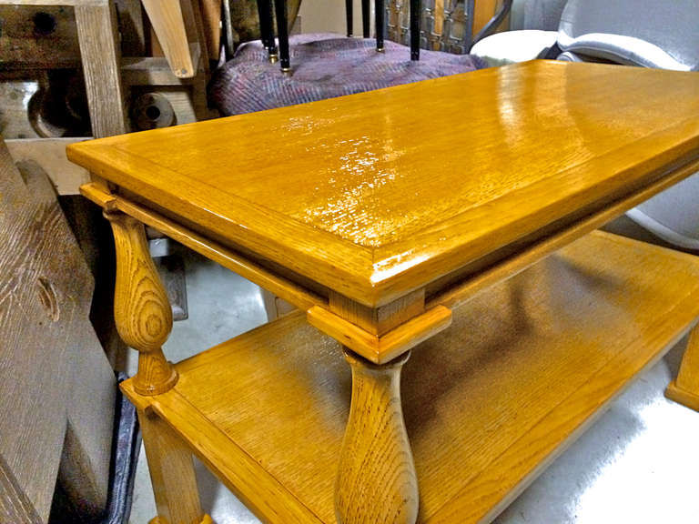 20th Century Andre Arbus Genuine Documented Neoclassical Blond Oak Coffee Table For Sale