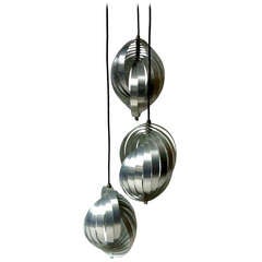 Henri Mathieu Superb Design Three Lights Shell like Pendant
