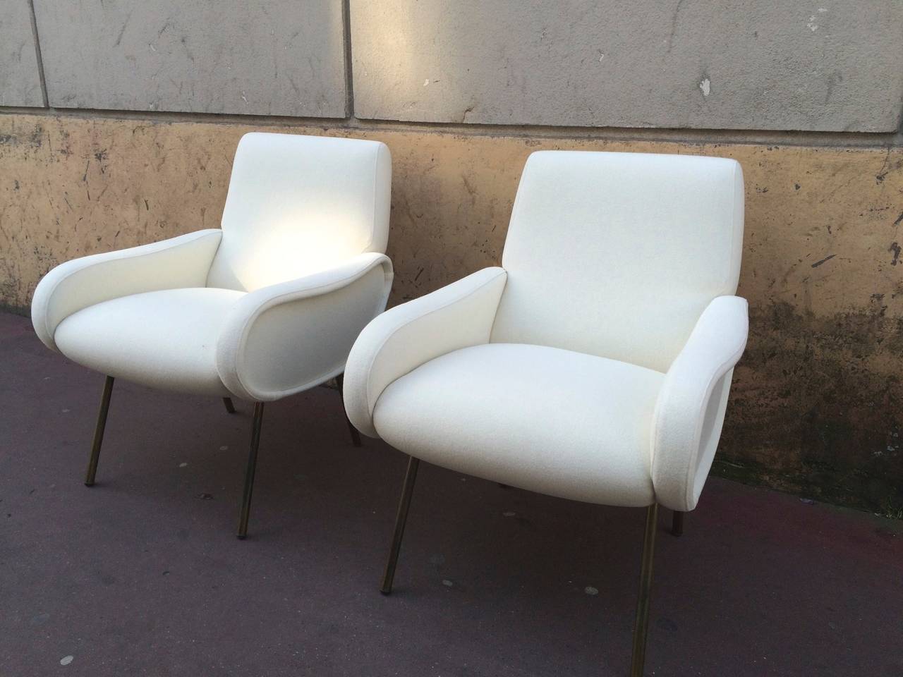 Mid-Century Modern Marco Zanuso Pair of Vintage Model Lady High Seat Version, Recovered in Kvadrat