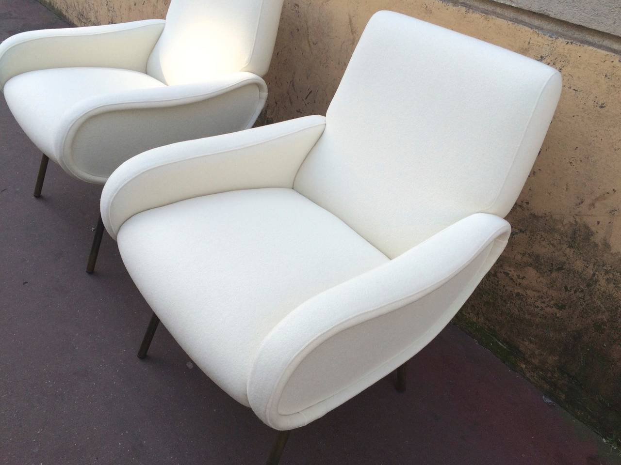 Italian Marco Zanuso Pair of Vintage Model Lady High Seat Version, Recovered in Kvadrat