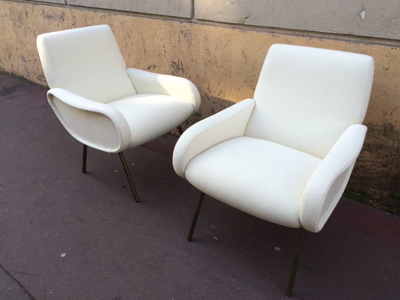 Iron Marco Zanuso Pair of Vintage Model Lady High Seat Version, Recovered in Kvadrat
