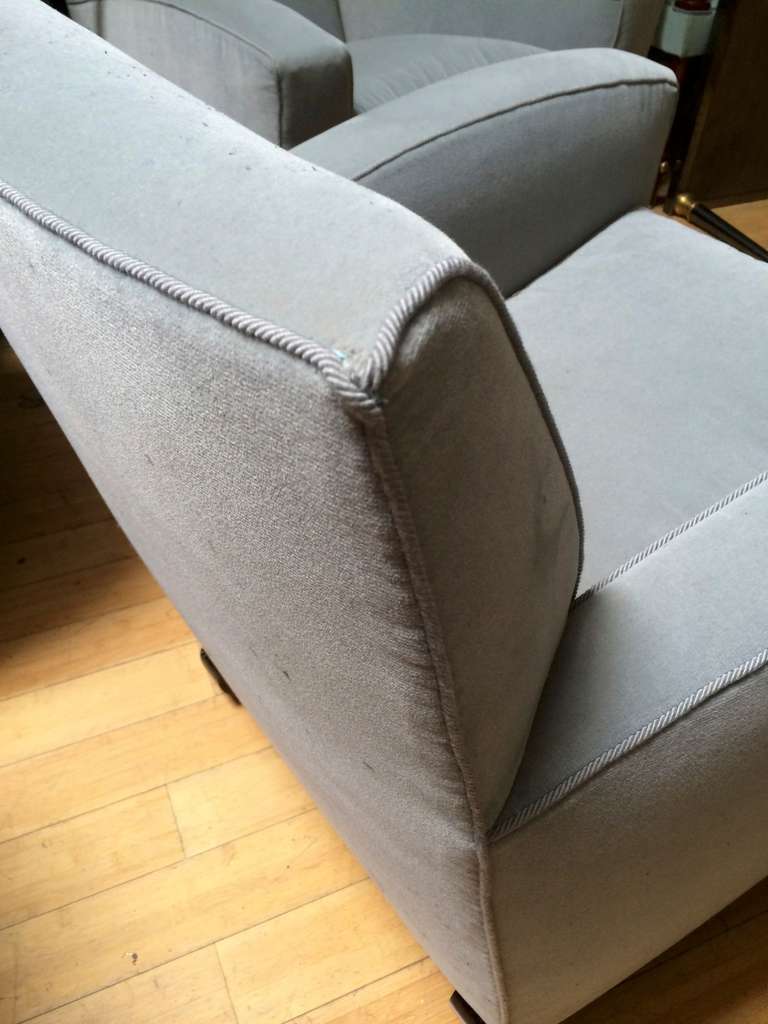 Maison Dominique Chicest Rare Pair of Armchairs Newly Reupholstered in Velvet For Sale 2