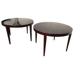 Severin Hansen Rare Large Pair of Round Rosewood Coffee or Side Tables