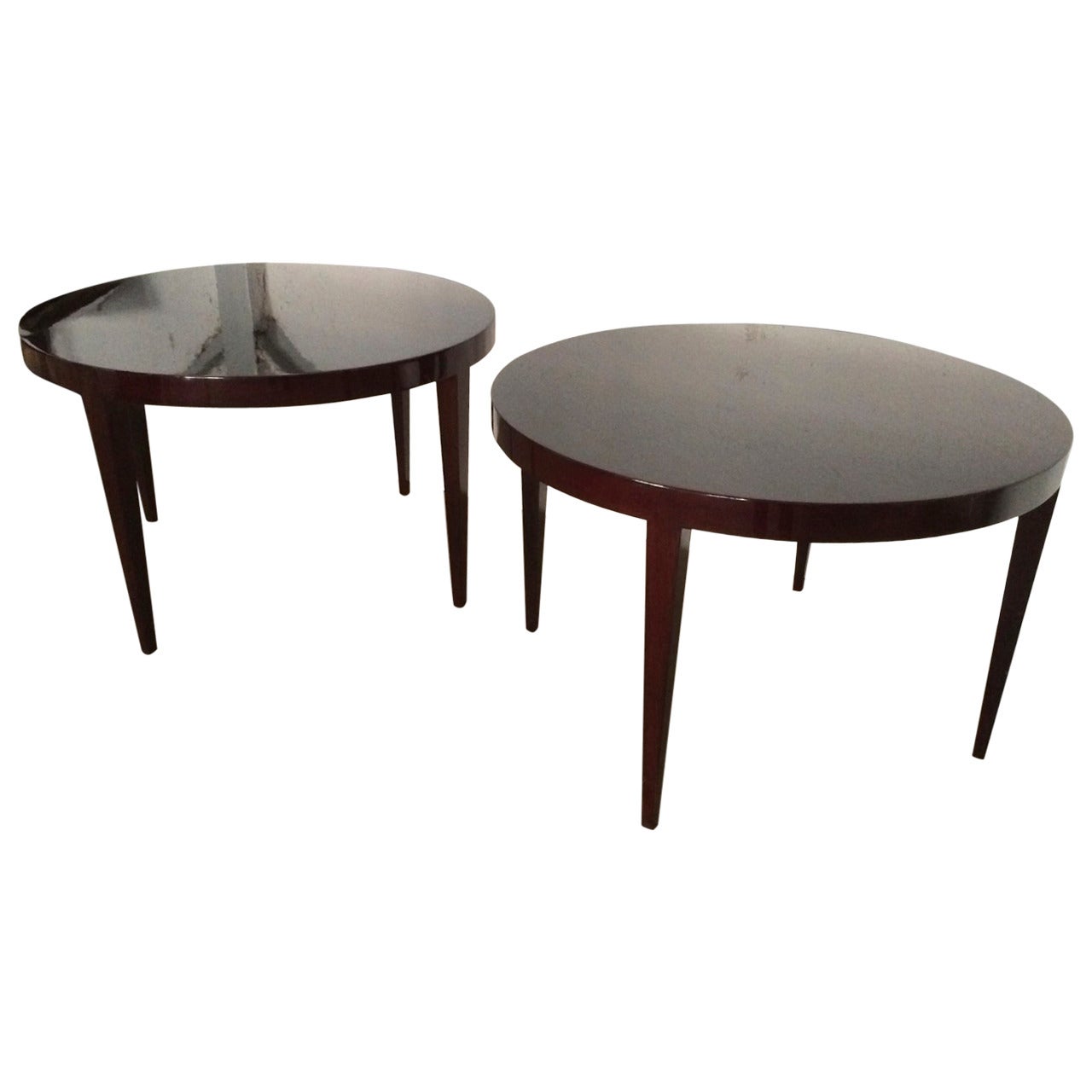 Severin Hansen Rare Large Pair of Round Rosewood Coffee or Side Tables For Sale