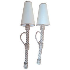 Riviera Audoux Minet Pair of Wall-Mounted Rope Torches