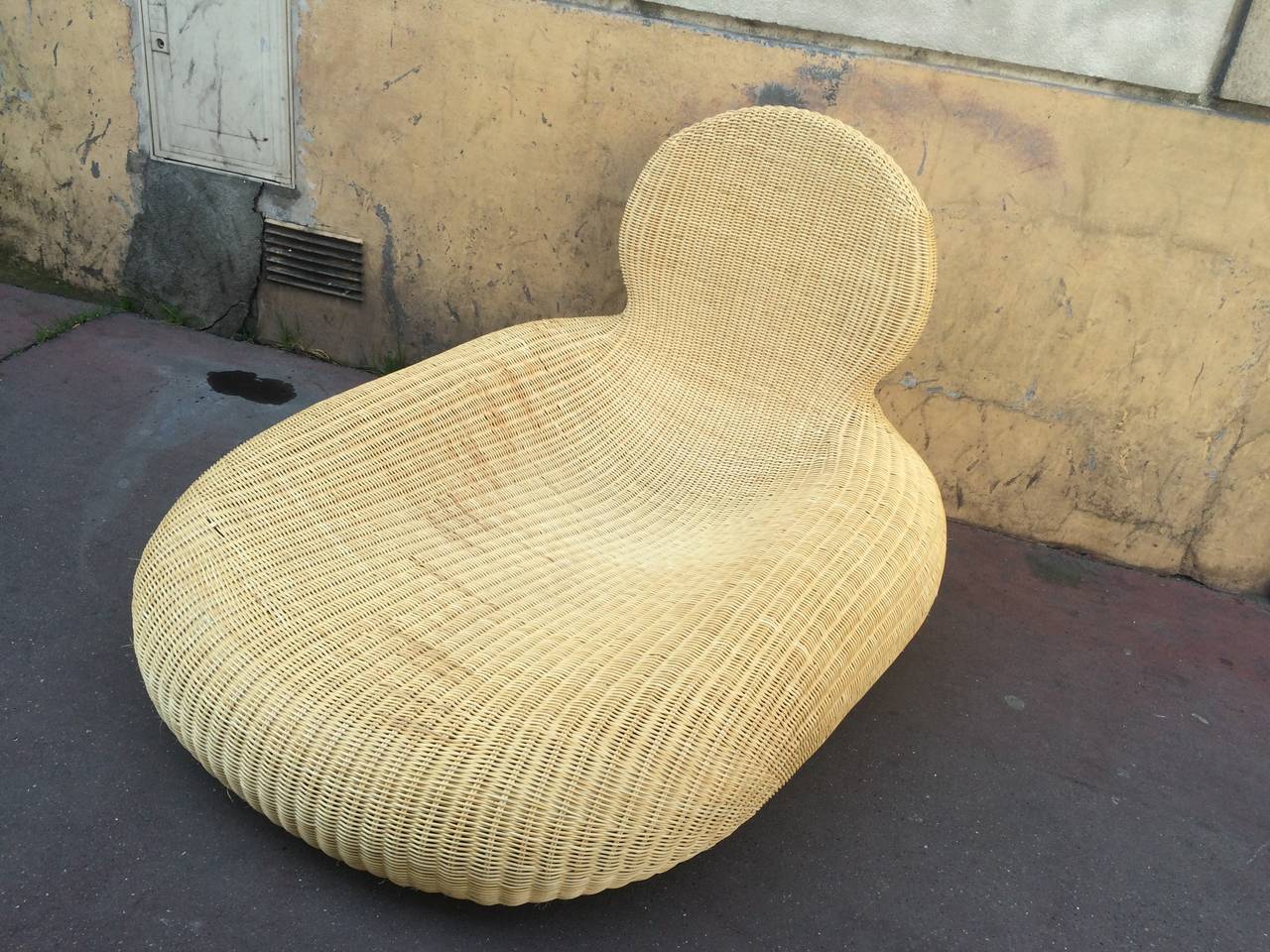 Late 20th Century Awesome Pair of Anthropomorphic Rattan Lounge Chairs