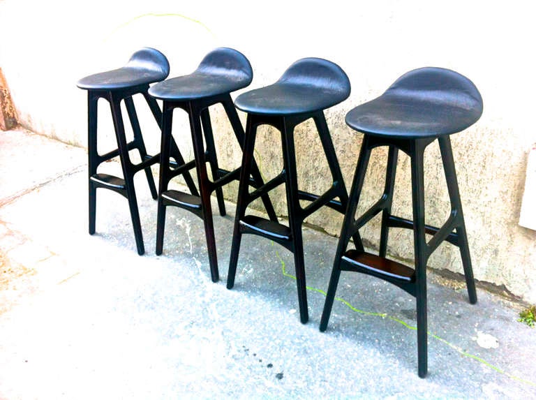 Set of Eight Barstools by Erik Buch in Rosewood For Sale 4