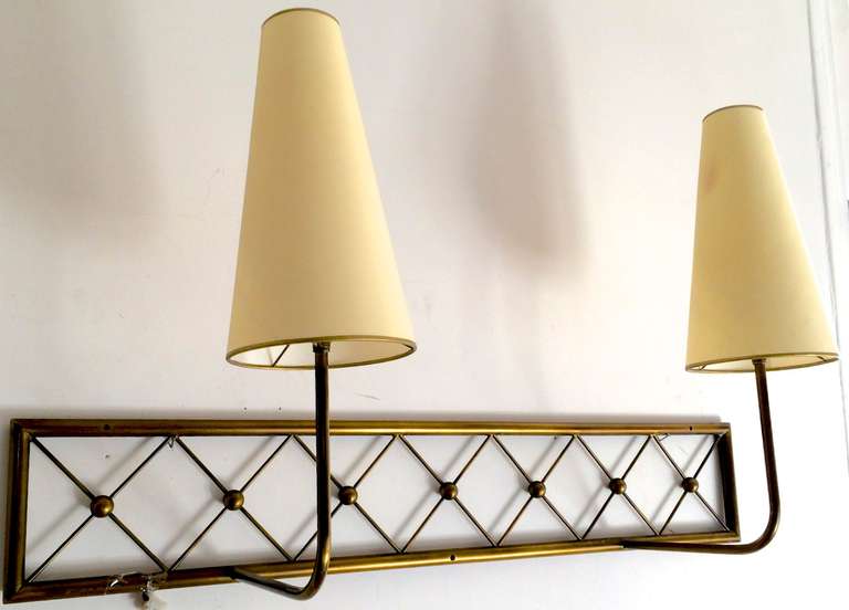 French Jean Royère Genuine Two-Light Pair of Sconces, Model 