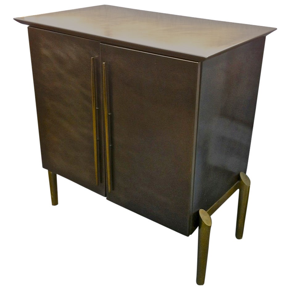 Awesome Quality and Design Patinated Bronze Two-Door Cabinet