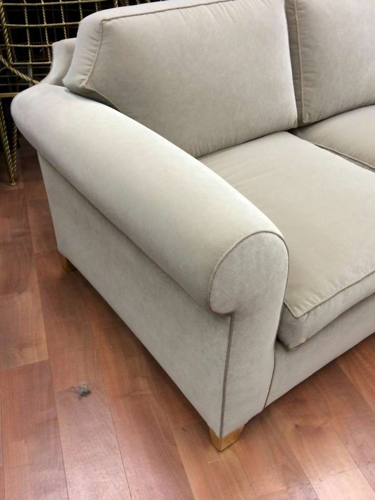 Mid-Century Modern Andre Arbus Documented Neoclassic Couch with Gold Leaf Legs For Sale