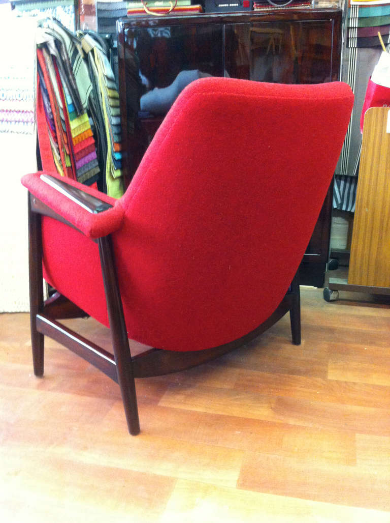 Theo Ruth 1950s Large Pair of Chairs, Newly Upholstered For Sale 1