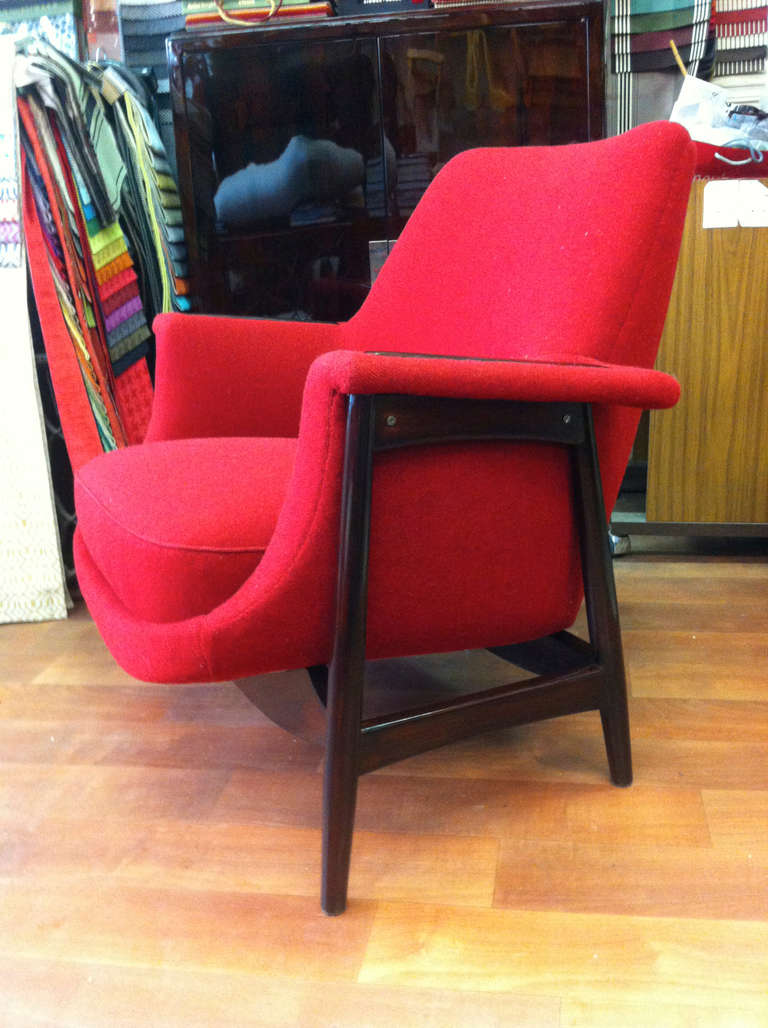 Theo Ruth 1950s Large Pair of Chairs, Newly Upholstered For Sale 3