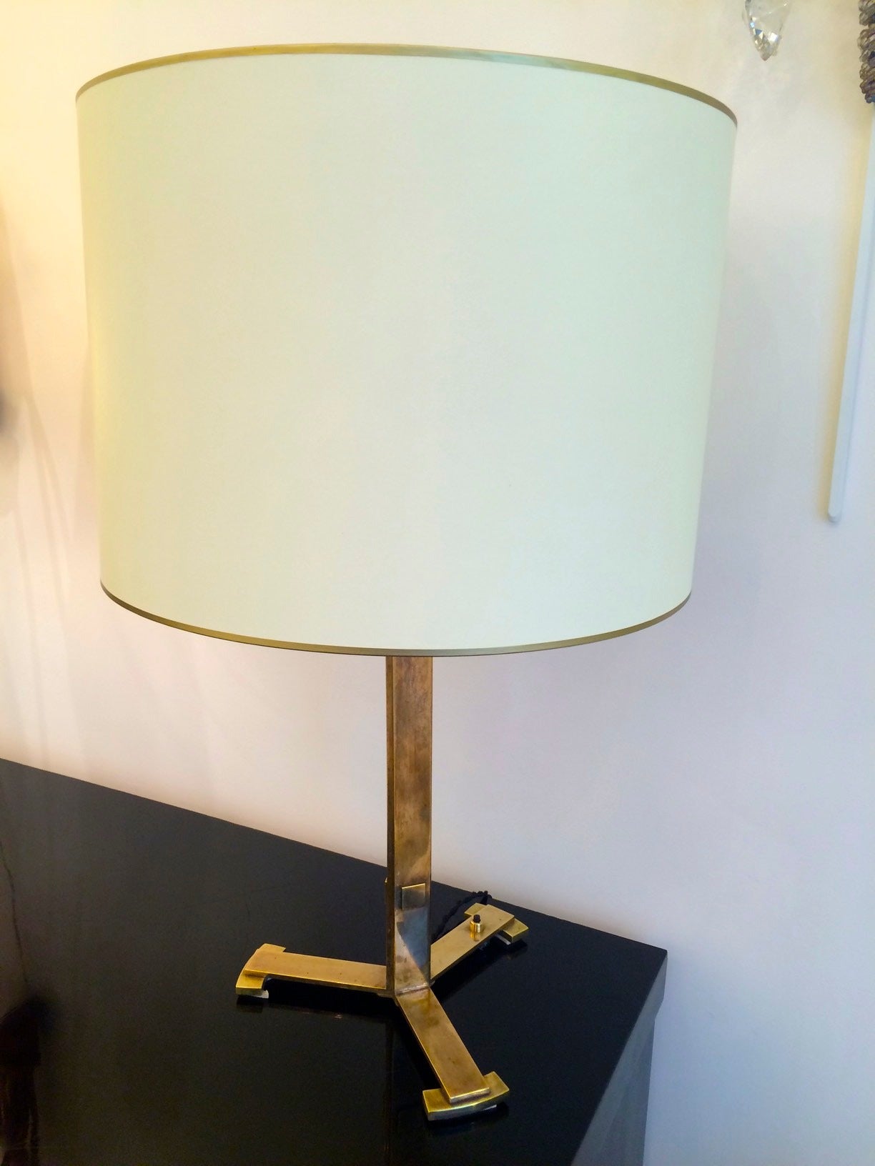 Jules Leleu rarest pair of gold bronze desk lamps.