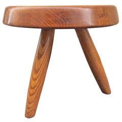 Charlotte Perriand Ash Tree Tripod Stool in Vintage Condition