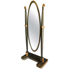 French Early 20th Century Exceptional Oval "Psyché" Floor Mirror