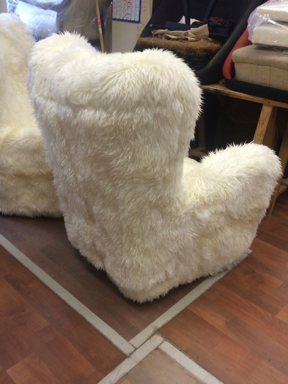 Fritz Hansen Large Pair of Teddy Bear Club Chairs in Long Sheepskin Hair In Excellent Condition For Sale In Paris, ile de france