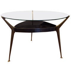 Cesare Lacca Superb Design Two-Tier Tripod Coffee Table