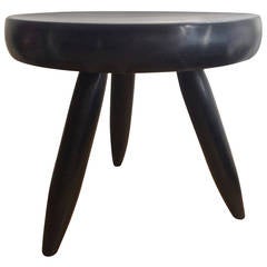 Charlotte Perriand Black Tripod Stool in Vintage Condition