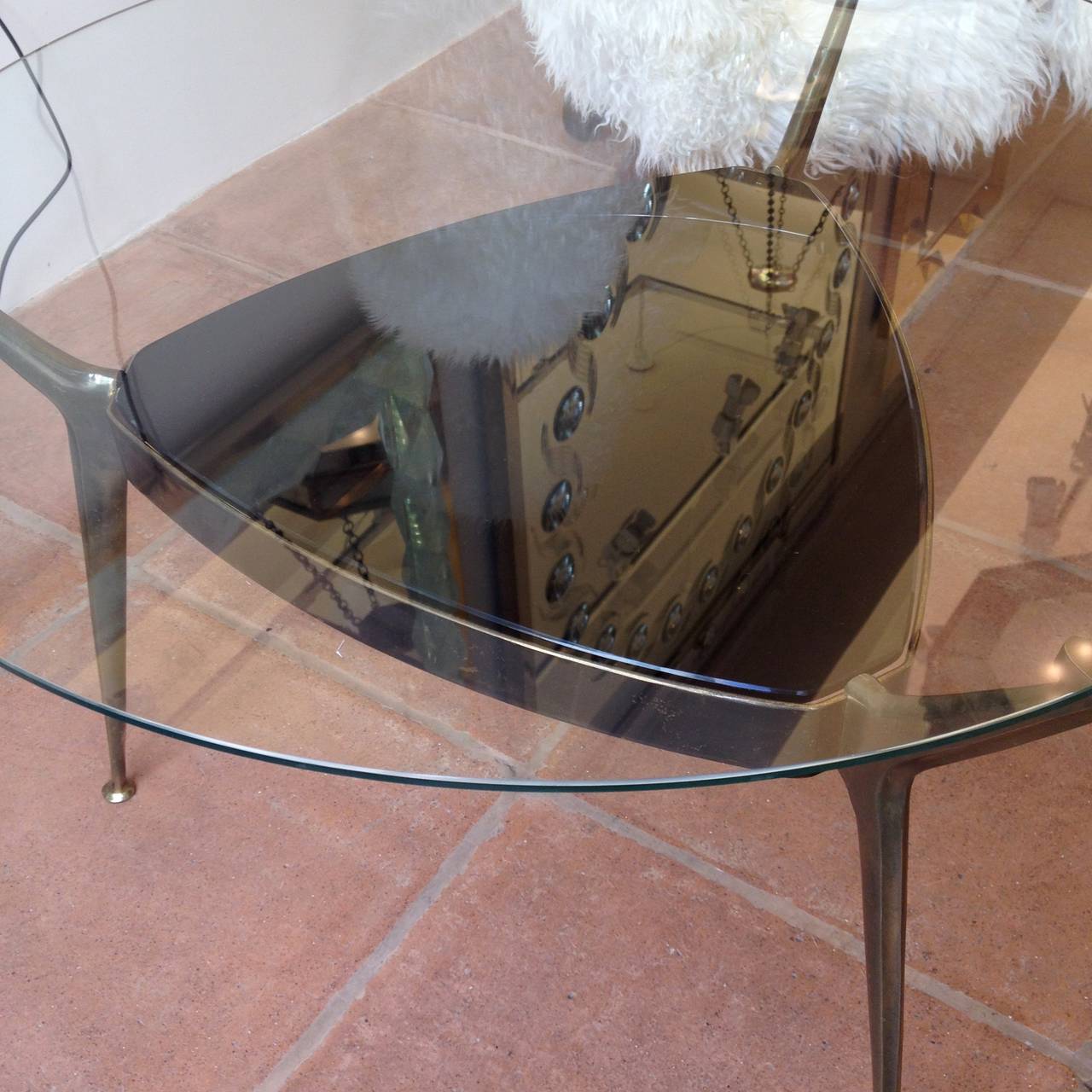 Mid-20th Century Cesare Lacca Superb Design Two-Tier Tripod Coffee Table