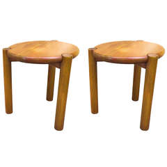1950s Pair of Stools or Side Tables in the Style of Charlotte Perriand