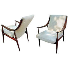 Peter Hivdt & Olga Molgaard Nielsen for Frances Stamped Pair of Restored Chairs